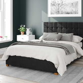 Better Cheshire Velvet Black Ottoman Bed-Better Bed Company 