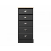 Steens Nola Black And Pine 5 Drawer Chest Of Draws