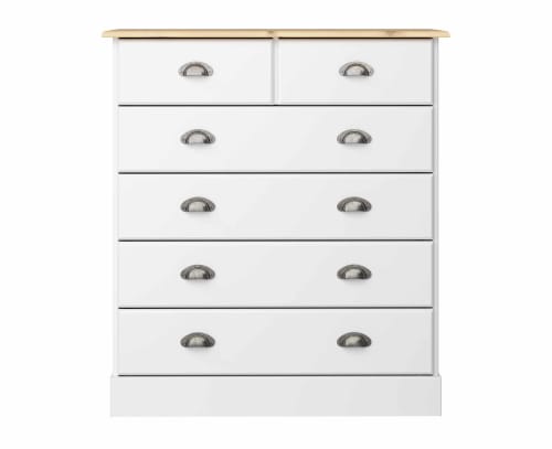 Steens Nola White And Pine 4 + 2 Drawer Chest Of Draws