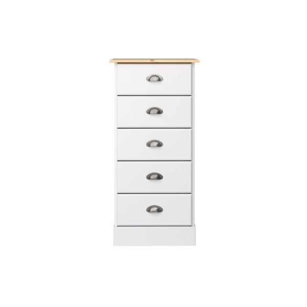 Steens Nola White And Pine 5 Drawer Chest Of Draws