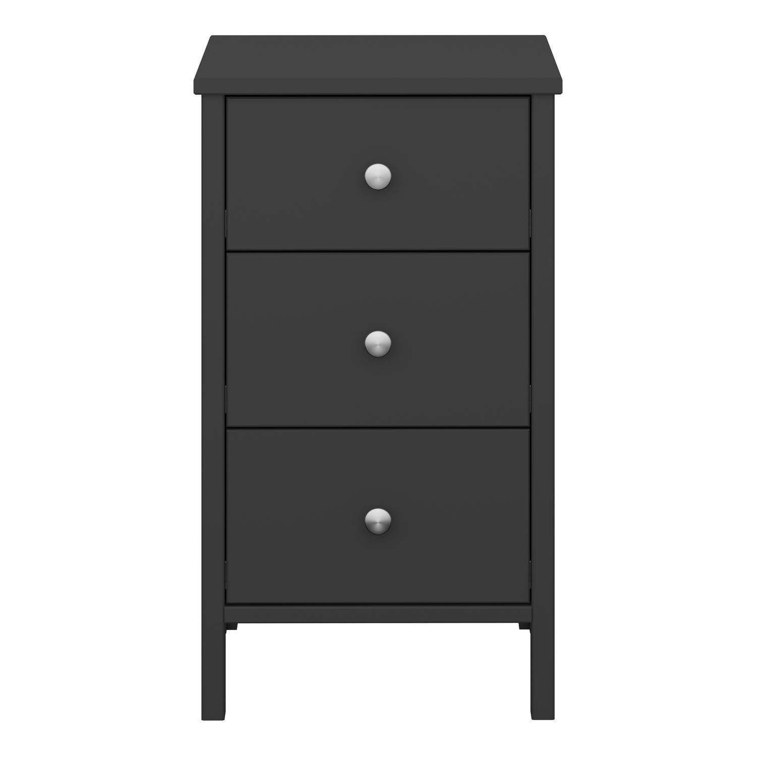 Black and store white nightstand