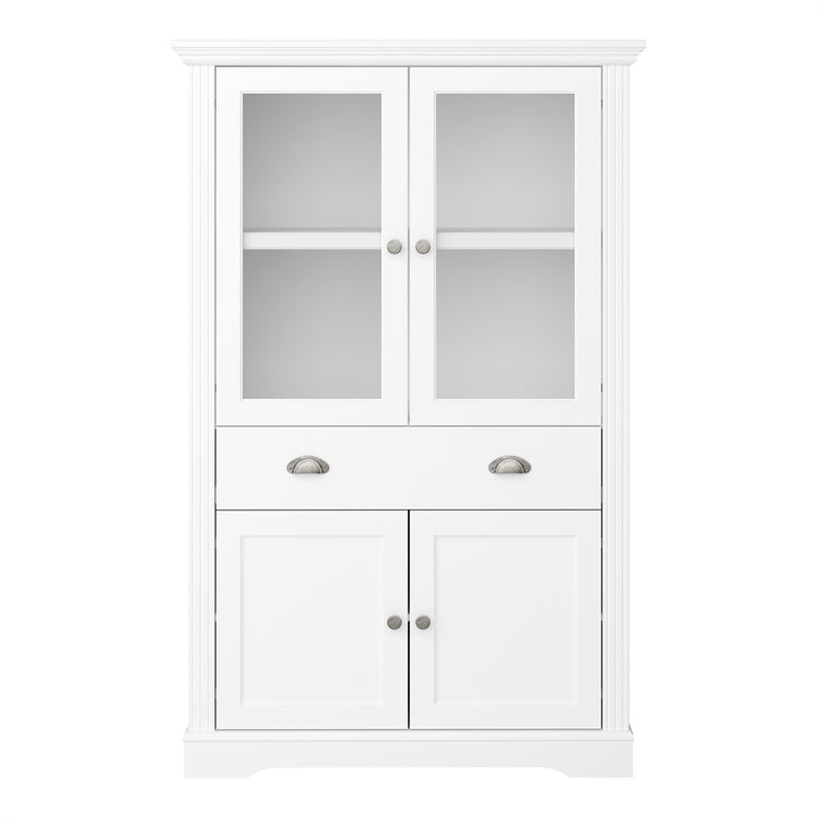 Steens Venice White 4 Door 1 Draw Display Cabinet