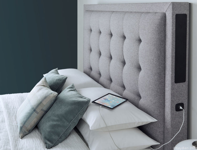 Kaydian Titan Marbella Grey Media Bed Headboard Detailing - Better Bed Company