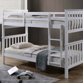 New Kids Bunk Bed With 2 Mattresses Bundle White-Better Bed Company