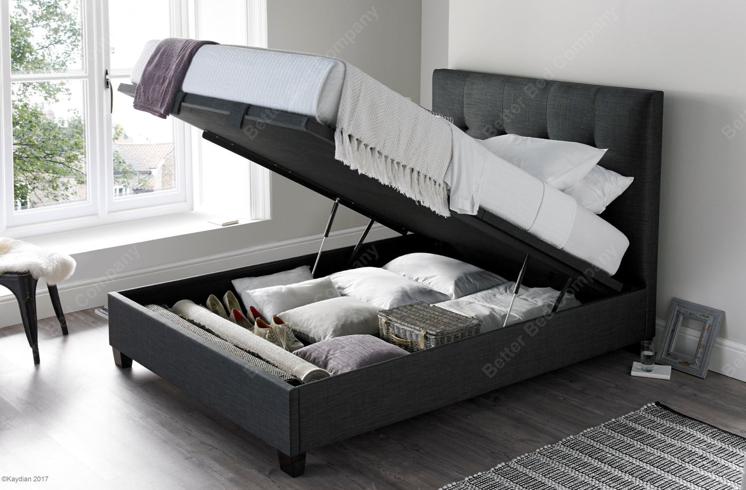 Kaydian Walkworth Pendle Slate Ottoman Bed Frame