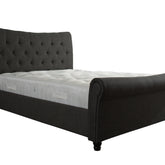 Artisan Bed Company Grey Scroll Top Fabric Bed