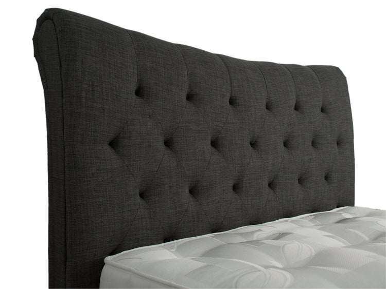 Artisan Bed Company Grey Scroll Top Fabric Bed