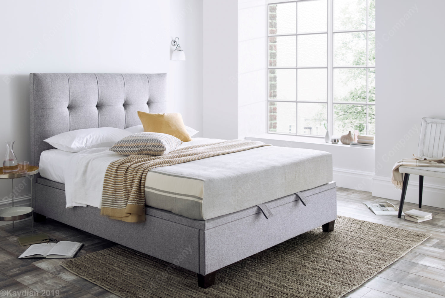 Kaydian Walkworth Marbella Dark Grey Ottoman Bed Frame