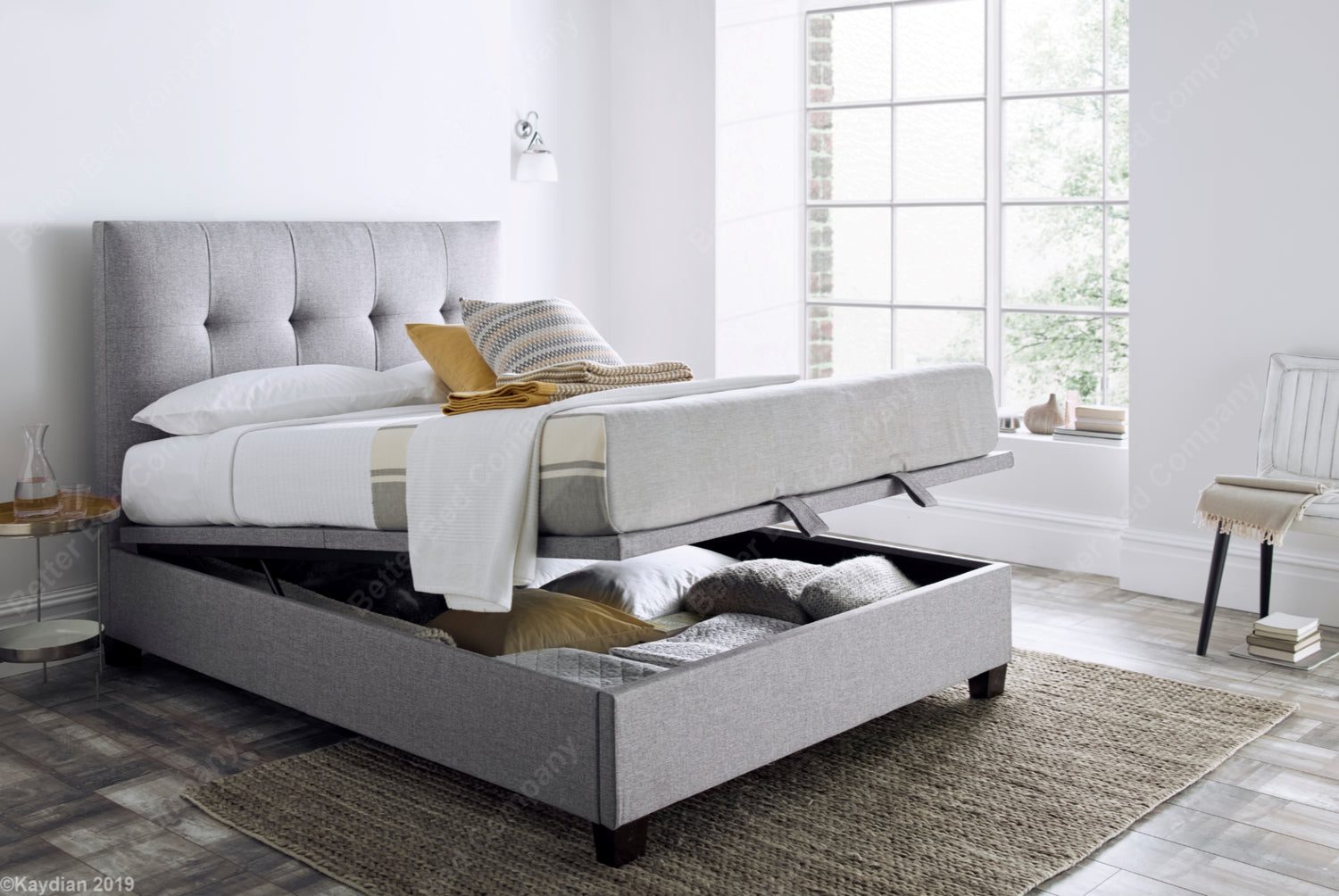 Kaydian Walkworth Marbella Dark Grey Ottoman Bed Frame