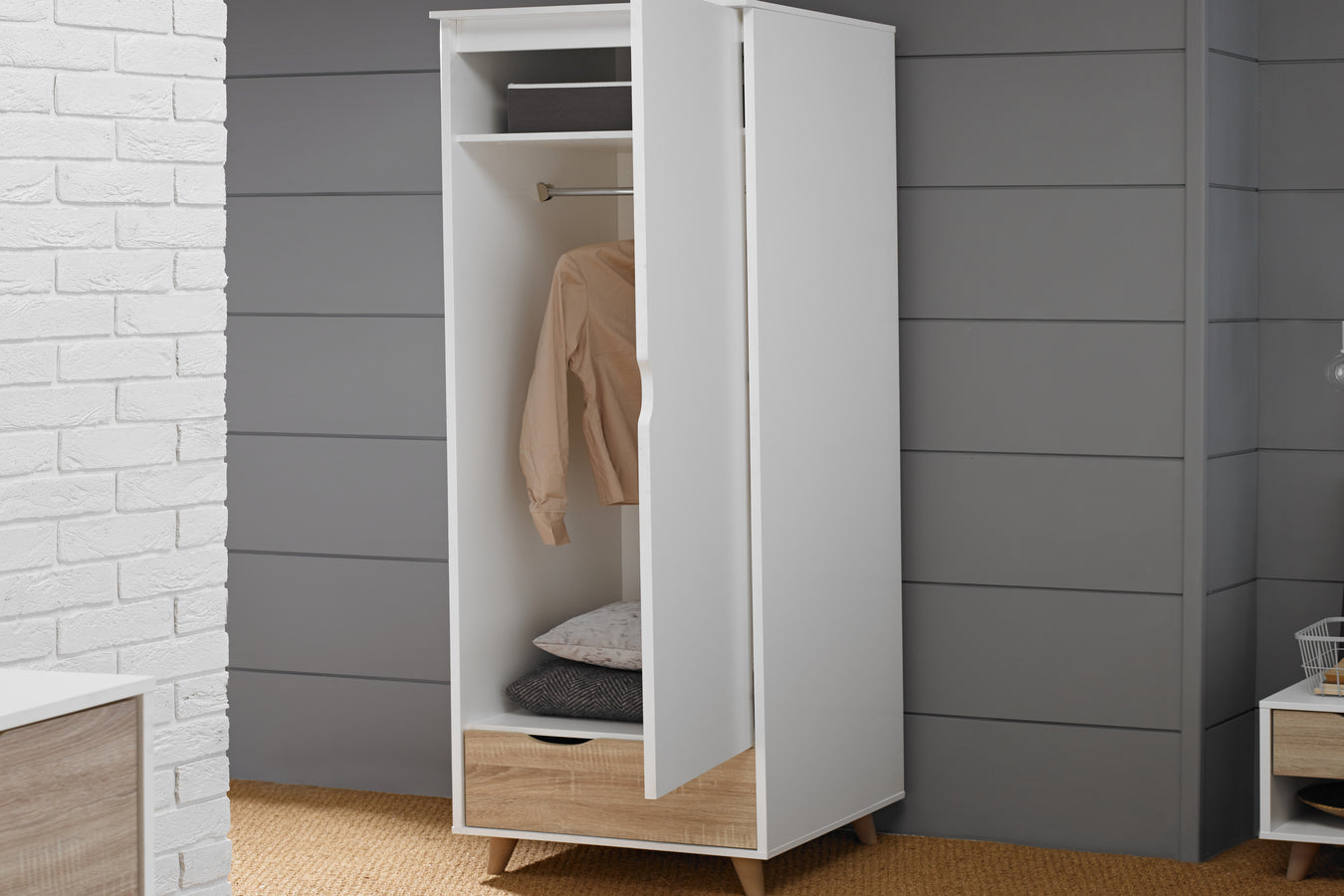 LPD Furniture Stockholm 1 Door Wardrobe