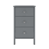 Steens Tromso Grey 3 Draw Bed Side Table