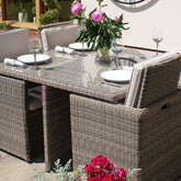 Maze Winchester 5 Piece Cube with Footstools Rattan Set