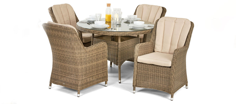 Maze Winchester 4 Seat Round Dining Set With Venice Chairs