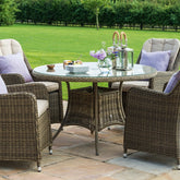 Maze Winchester 4 Seat Round Dining Set With Venice Chairs