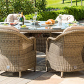 Maze Winchester 8 Seat Round Rattan Dining Set With Ice Bucket Dining And Heritage Chairs With Lazy Susan
