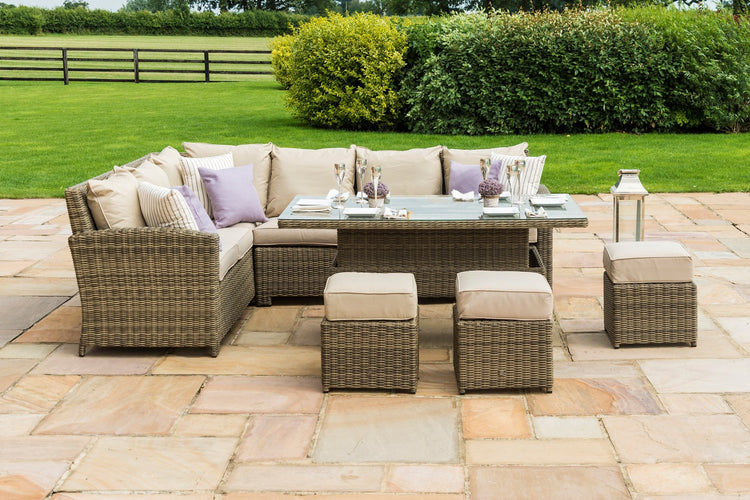 Maze Rattan Winchester Corner Dining Set With Rising Table