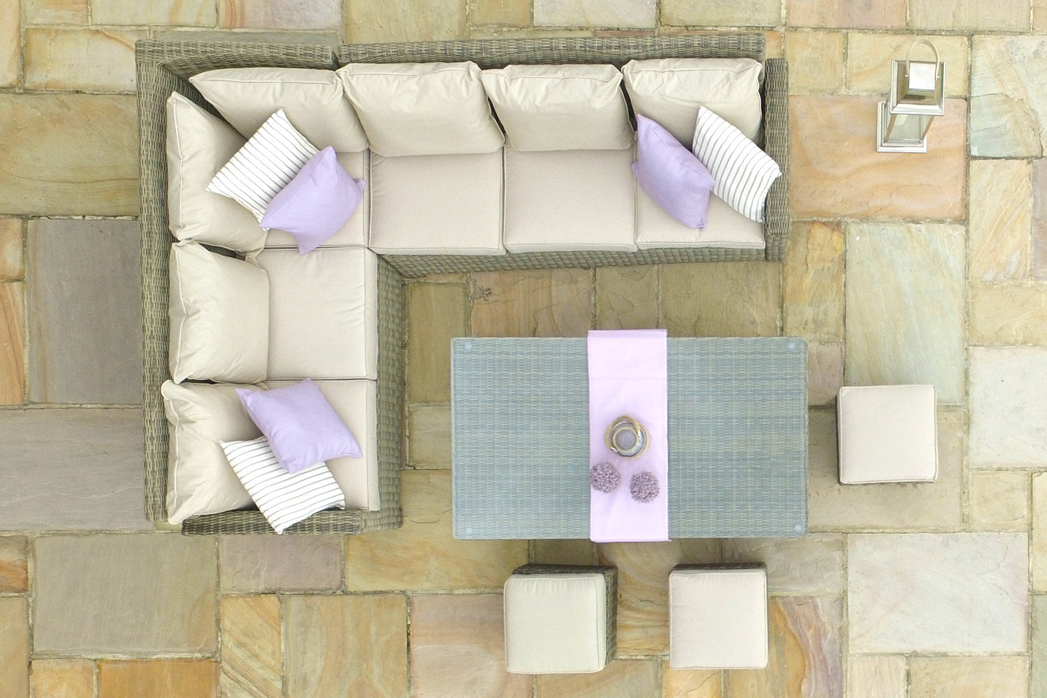 Maze Rattan Winchester Corner Dining Set With Rising Table