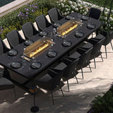 Maze Zest 12 Seat Rectangular Dining Set with Fire Pit Table-Better Bed Company