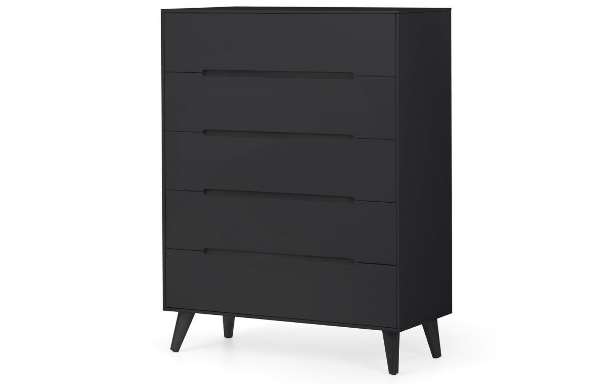 Julian Bowen Alicia 5 Drawer Chest Anthracite-Better Bed Company 