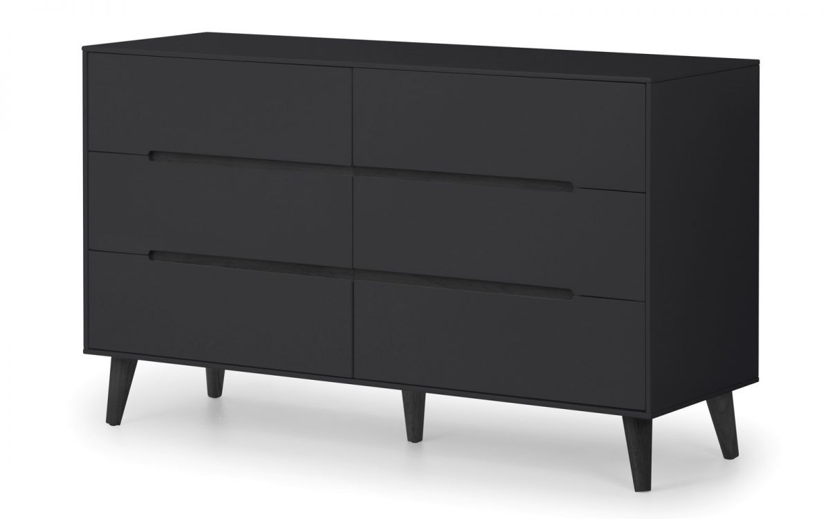 Julian Bowen Alicia 6 Drawer Wide Chest Anthracite-Better Bed Company 