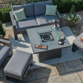 Maze Rattan Amalfi 2 Seat Sofa Set With Square Fire Pit Table