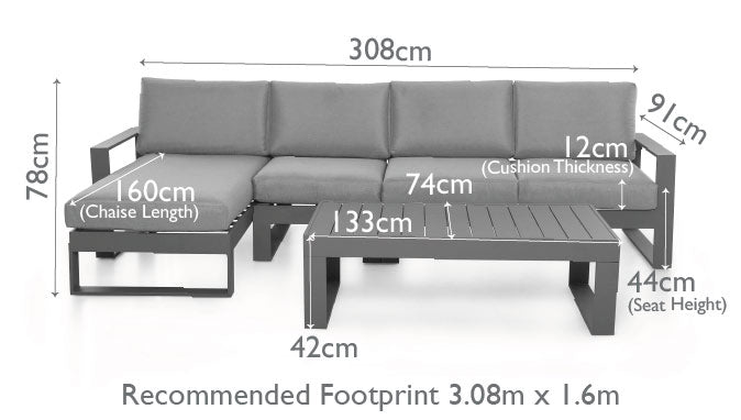 Maze Rattan Amalfi Chaise Sofa Set