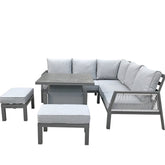 Signature Weave Bettina Corner Dining Set With Gas Lift Table Grey