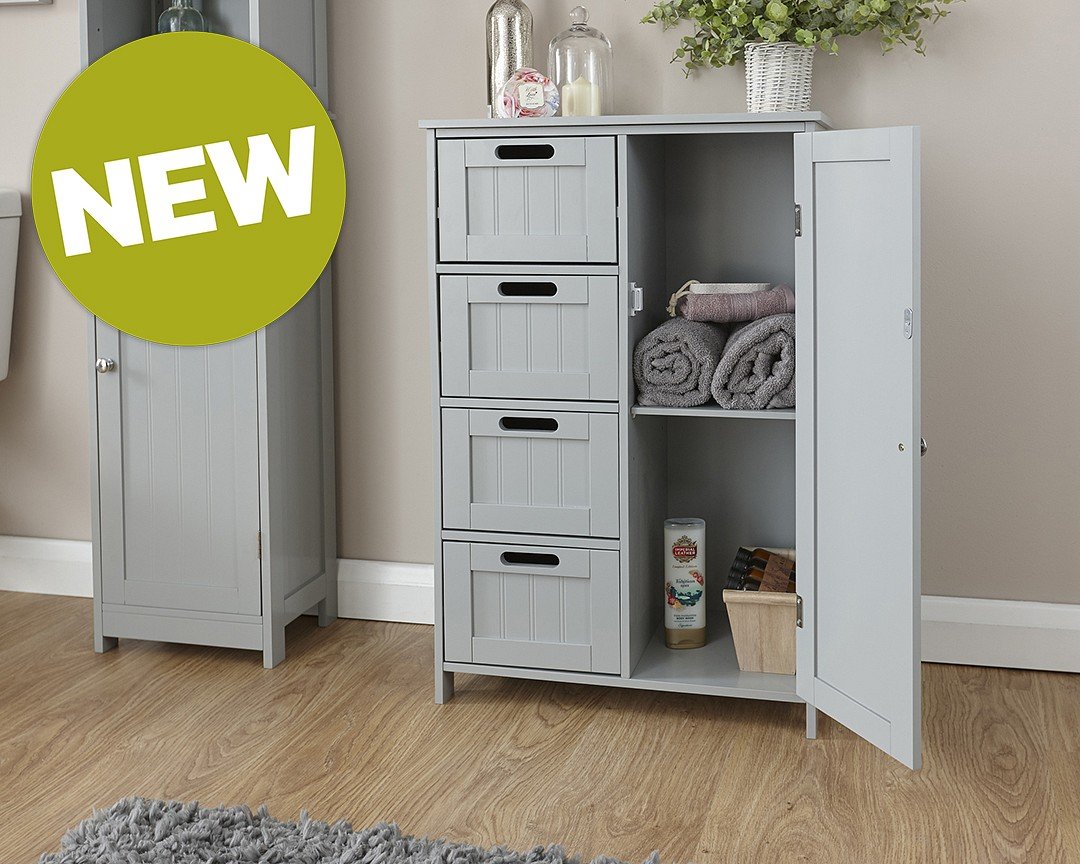 GFW Colonial 4 Drawer + 1 Door Bathroom Unit
