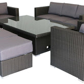 Maze Rattan Cannes 3 Seat Sofa Dining Set With Rising Table