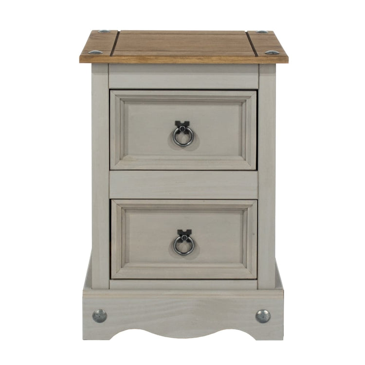 Core Products Grey Corona 2 Drawer Petite Bedside Cabinet