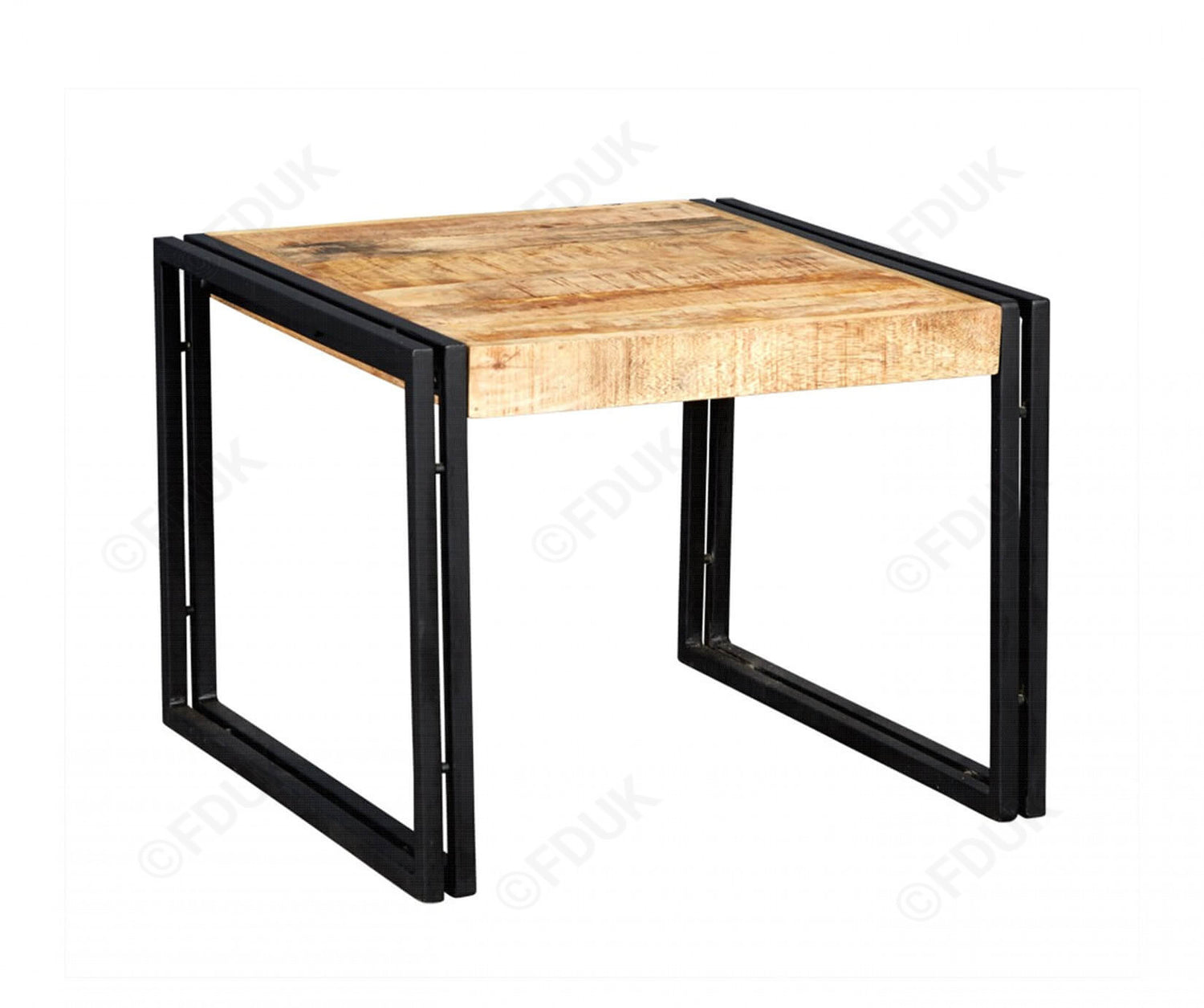 Indian Hub Cosmo Industrial Small Coffee Table White Background-Better Bed Company 