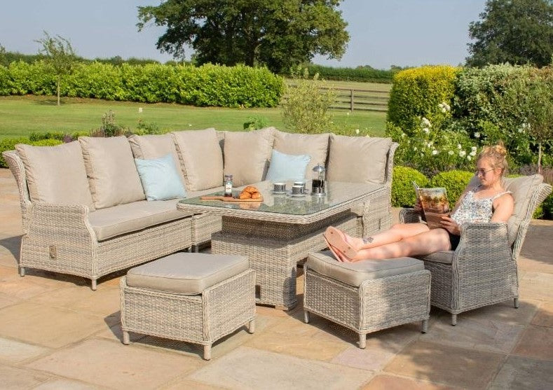 Maze Rattan Cotswold Reclining Corner Dining with Rising Table Dining Set And Chair