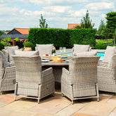 Maze Rattan Cotswolds Reclining 8 Seat Round Dining Set with Lazy Susan