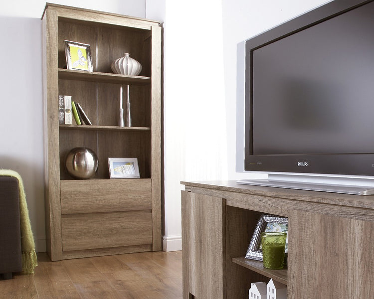 GFW Canyon Oak 2 Drawer Bookcase