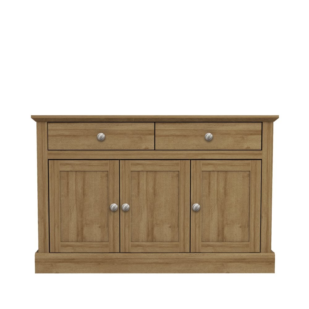 LPD Furniture Devon Oak 3 Door 2 Drawer Sideboard