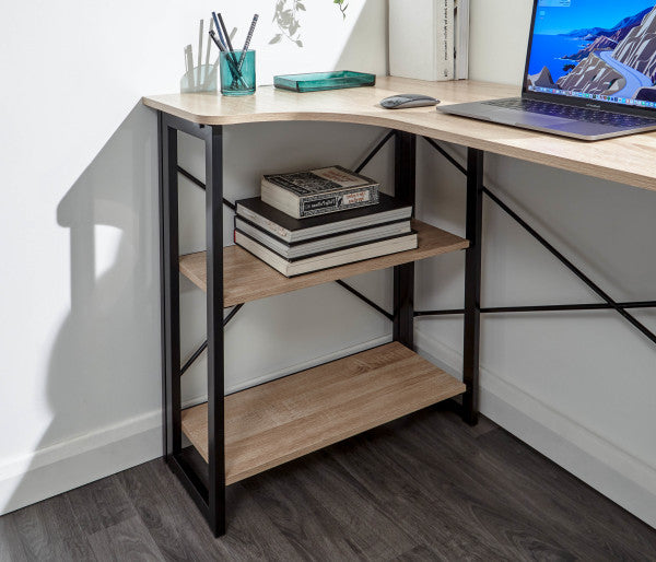 GFW Bramwell Folding Corner Desk Shelving Close Up-Better Bed Company 