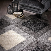 Origins Diamond Shaggy Grey Rug