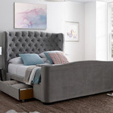 Julian Bowen Downton Velvet 2 Drawer Storage Bed-Better Bed Company 