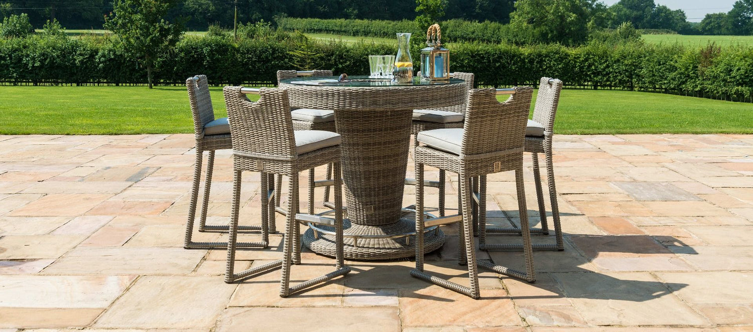 Maze Rattan Oxford 6 Seat Round Bar Set With Ice Bucket