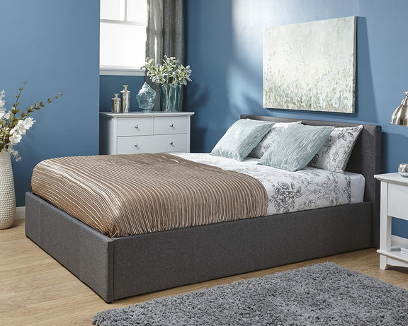 Black Friday King Size Bed Sale GFW End Lift Fabric Ottoman Bed - Free Fast Delivery