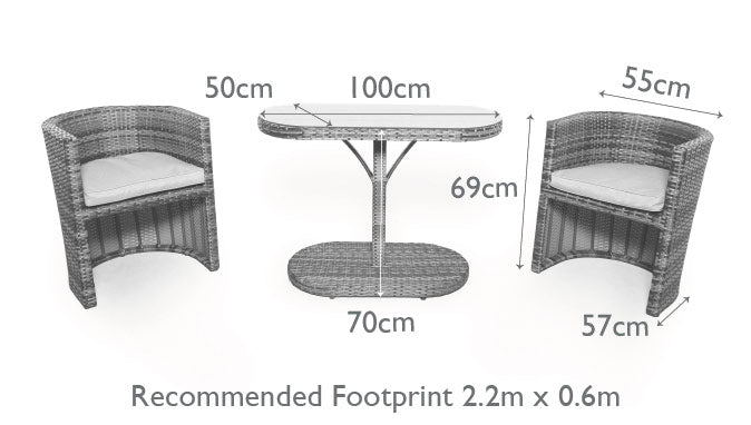 Maze Rattan Balcony Bistro Set Dimensions-Better Bed Company