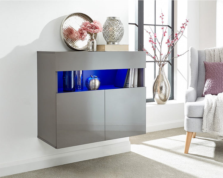 GFW Galicia Wall Mounted Sideboard With LED