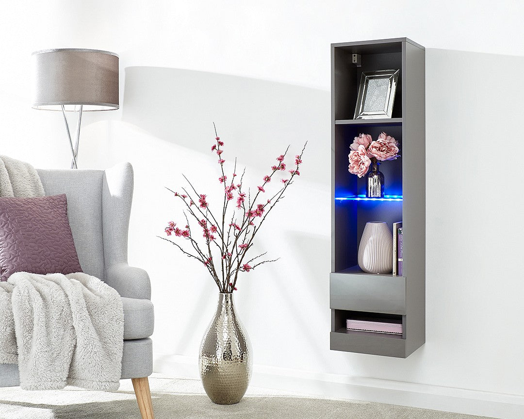 GFW Galicia Wall Mounted Tall Shelving Unit