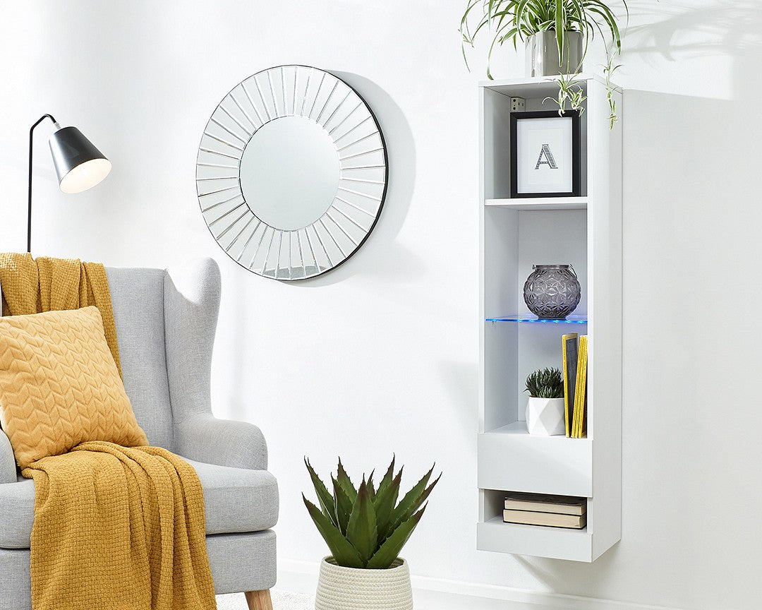 GFW Galicia Wall Mounted Tall Shelving Unit