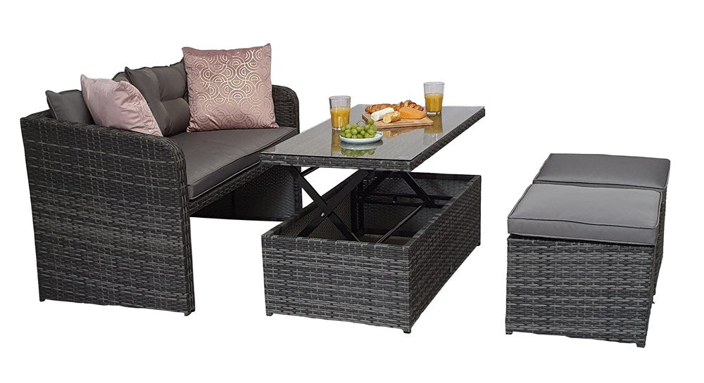 Signature Weave Gemma Sofa Dining Set Grey-Better Bed Company 