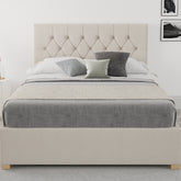 Better Finchen Off White Linen Ottoman Bed