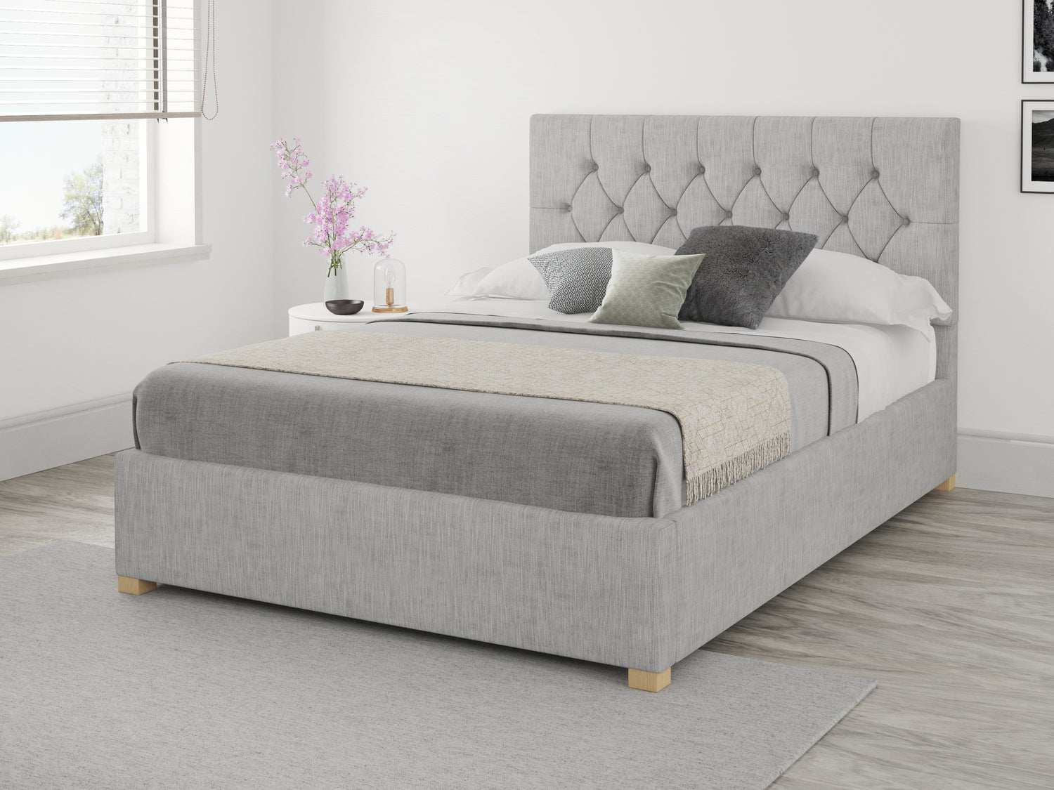 Better Finchen Storm Grey Ottoman Bed