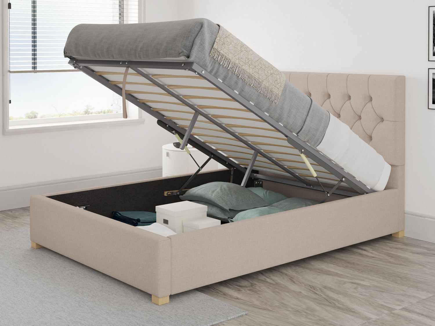 Better Finchen Natural Ottoman Bed