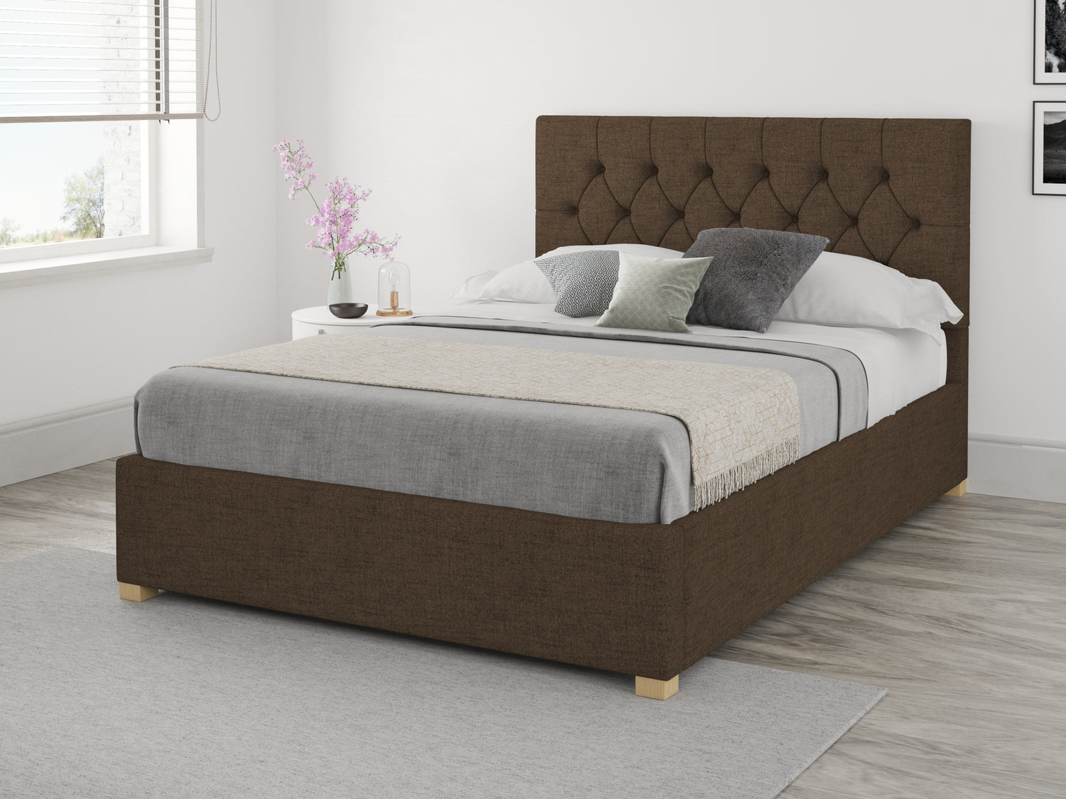 Better Finchen Knit Brown Ottoman Bed