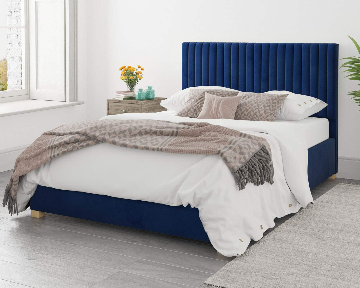 Better Glossop Blue Ottoman Bed-Better Bed Company